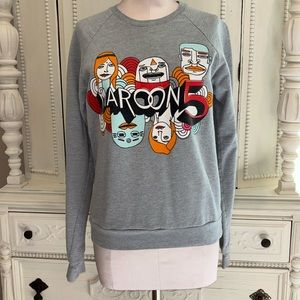Maroon 5 Gray Sweatshirt California Fleece by American Apparel Size Small